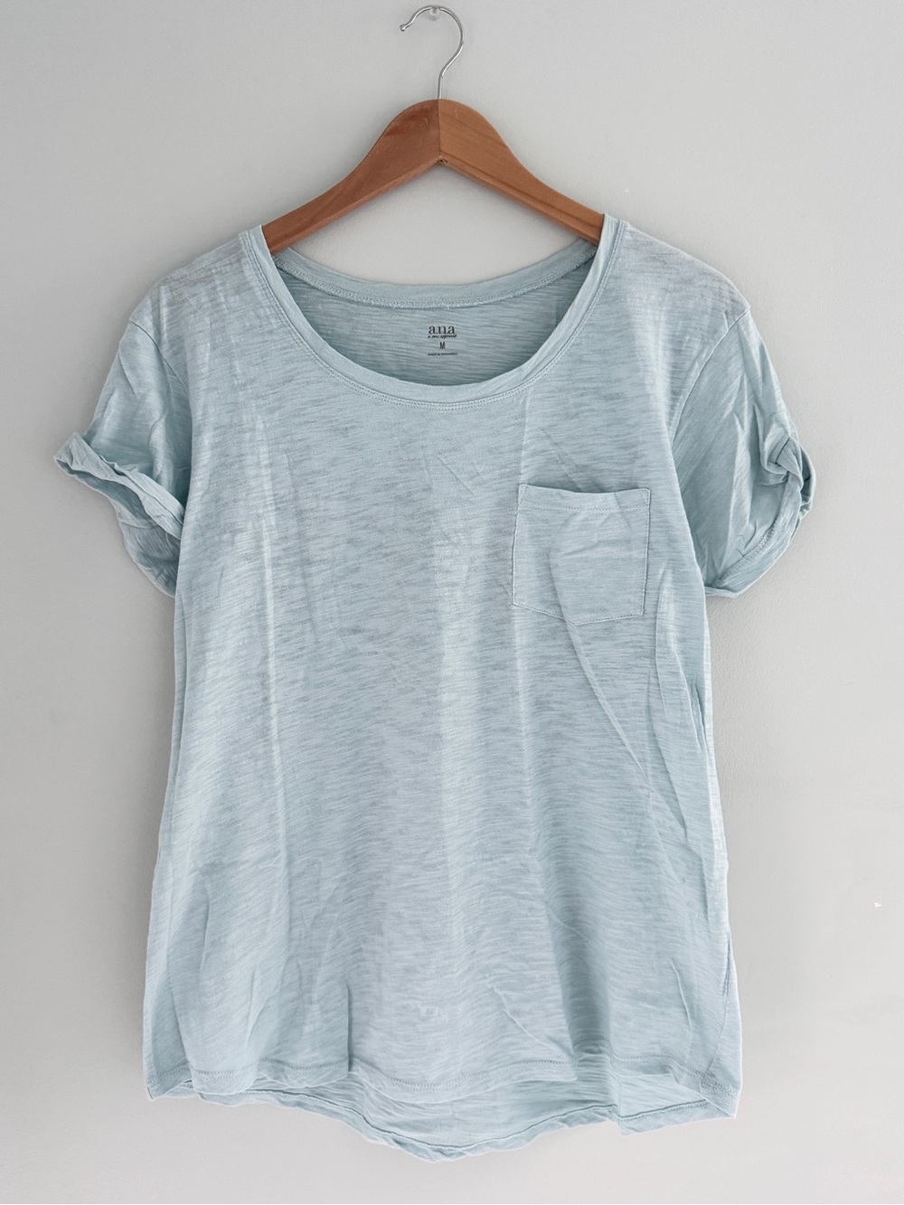 3/$15 SALE a.n.a Pale Blue Short Sleeve Pocket Tee